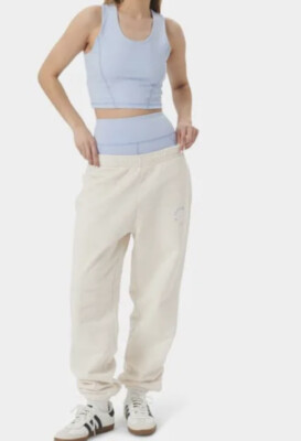 7  Days Active White Sand Sweat Pants  Elastic Waist/ Ankle Nwt Size XS