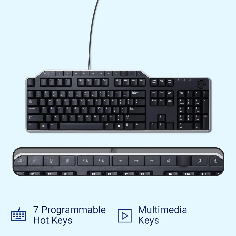 Dell KB216-Black Multimedia Wired Keyboard with USB Interface, Mute, Black, - Image 2 of 4