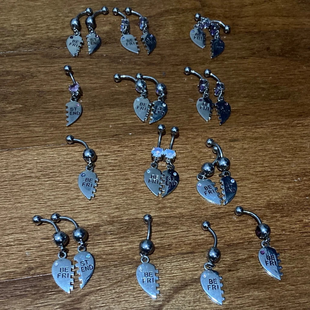 Wholesale lot of 21 best friends dangle belly rings
