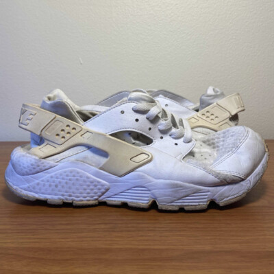 Nike Mens Air Huarache 318429-111 Triple White Sneakers Size 10 Nike Air Huarache Run 318429-111 Triple White Lace Up  main image 3