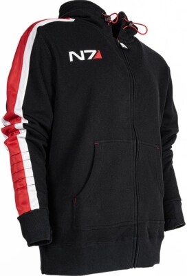 Mass Effect N7 Spectre Elite Full Zip Red Black Unisex Hoodie NEW