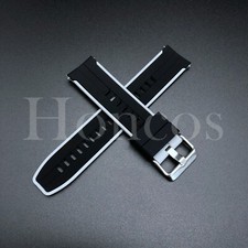 22MM Rubber Watch Strap Fits For The Blancpain X Swatch Antarctic Ocean BLK/Gray