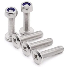 20 Sets M6-1.0 x 12mm Stainless Steel 304 Flat Round Head Machine Screws and ...