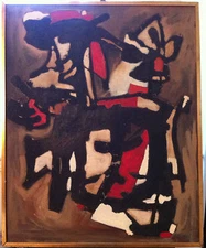  Listed Artist Ugo Sterpini 1927-2000 Italian Oil Painting Abstract Vintage 