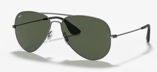 Ray Ban 58mm Aviator Gunmetal Framed Sunglasses- RB3558 9139/71 3N - Green Lens