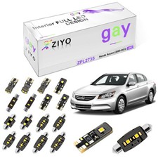 14 Bulbs Deluxe White Super Interior Led Light Kit For Honda Accord 2003-2012