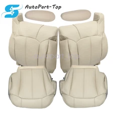 Fits 99-02 Chevy Suburban Tahoe Front Both Side Bottom & Top Leather Seat Cover