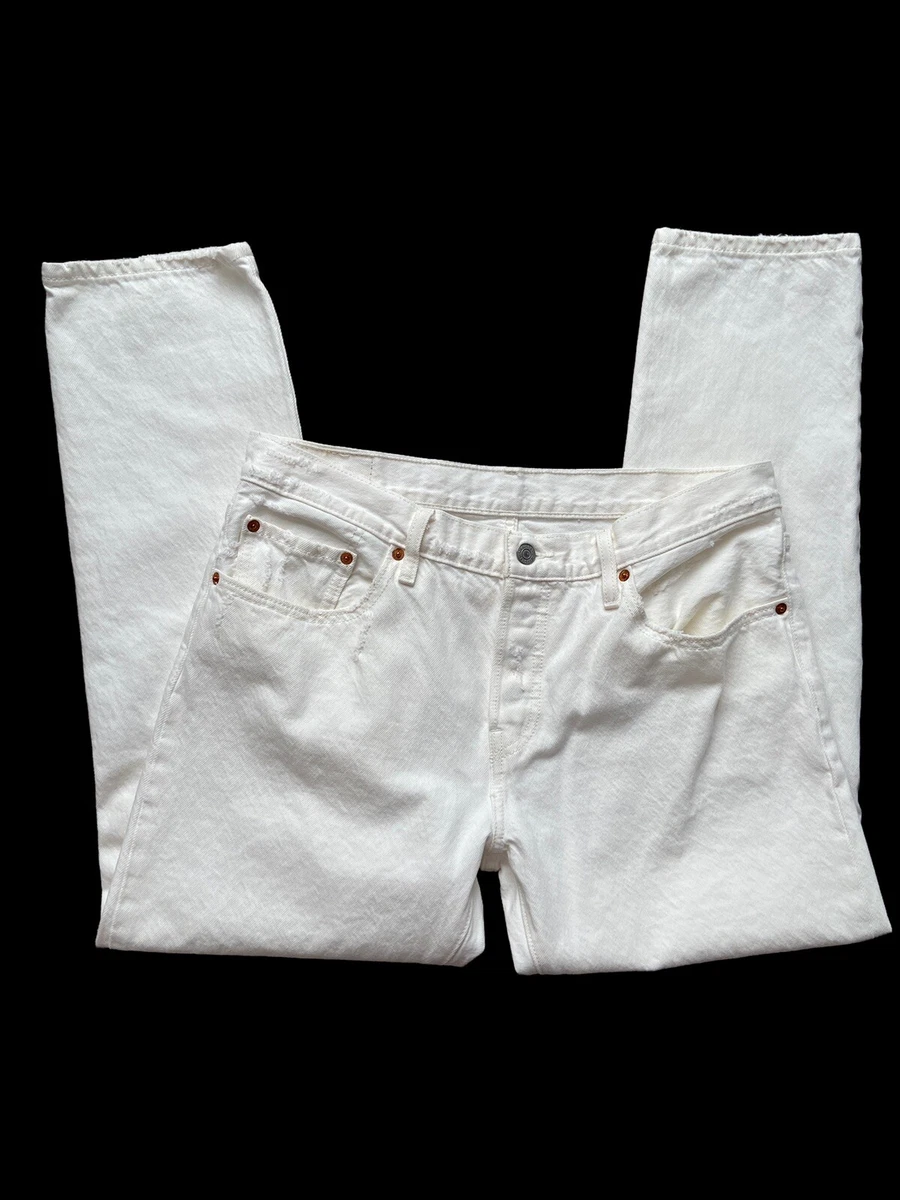 Levis 501 mens white jeans 2025
