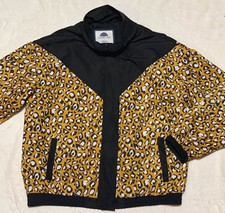 1 Sunset Lane Black Animal Print Windbreaker Retro Vintage Jacket Women’s Medium