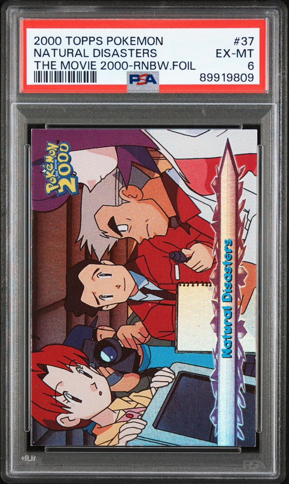Topps Pokemon The Movie 2000 Natural Disasters #37 Rainbow Foil PSA 6