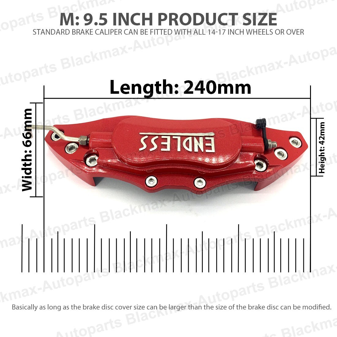 ENDLESS Brake Caliper Cover Red Style Disc Universal Car Front Rear Kit