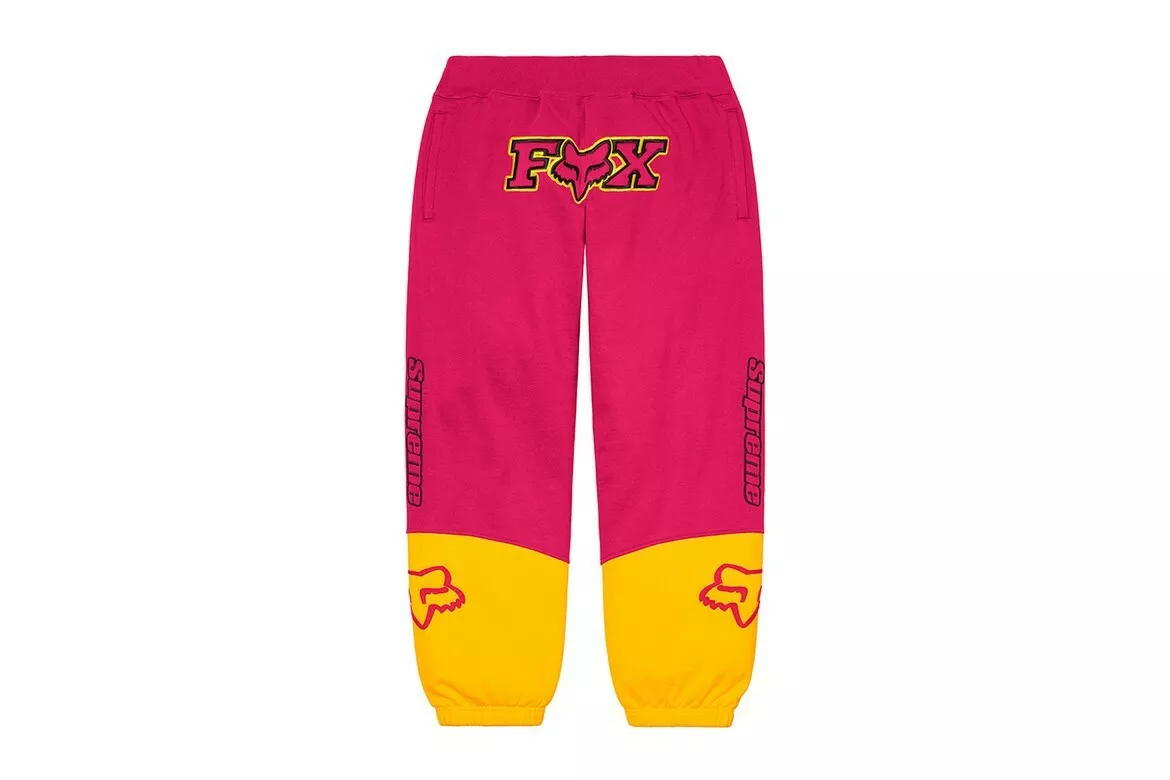 Pantalon de survêtement de course Supreme Fox rose jaune taille grand flambant neuf scellé livraison rapide