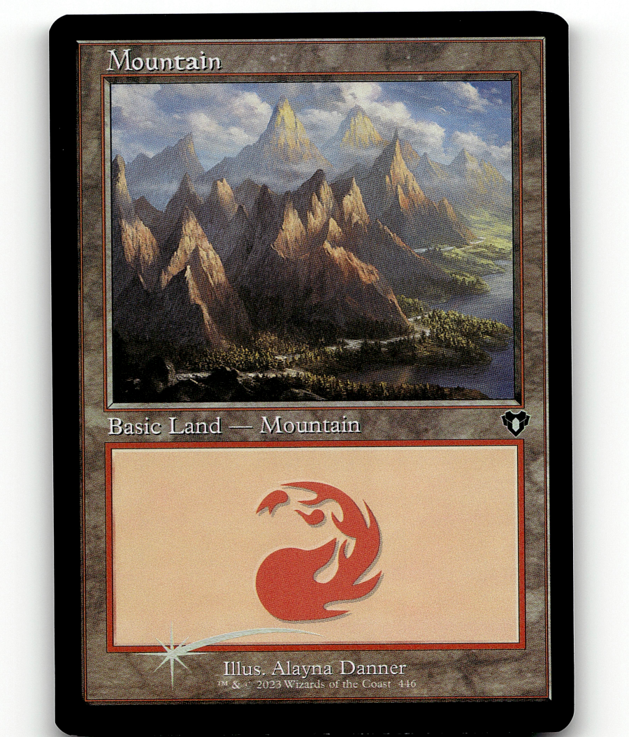 FOIL - MTG - Mountain (446) (Retro Frame) - Commander Masters | eBay