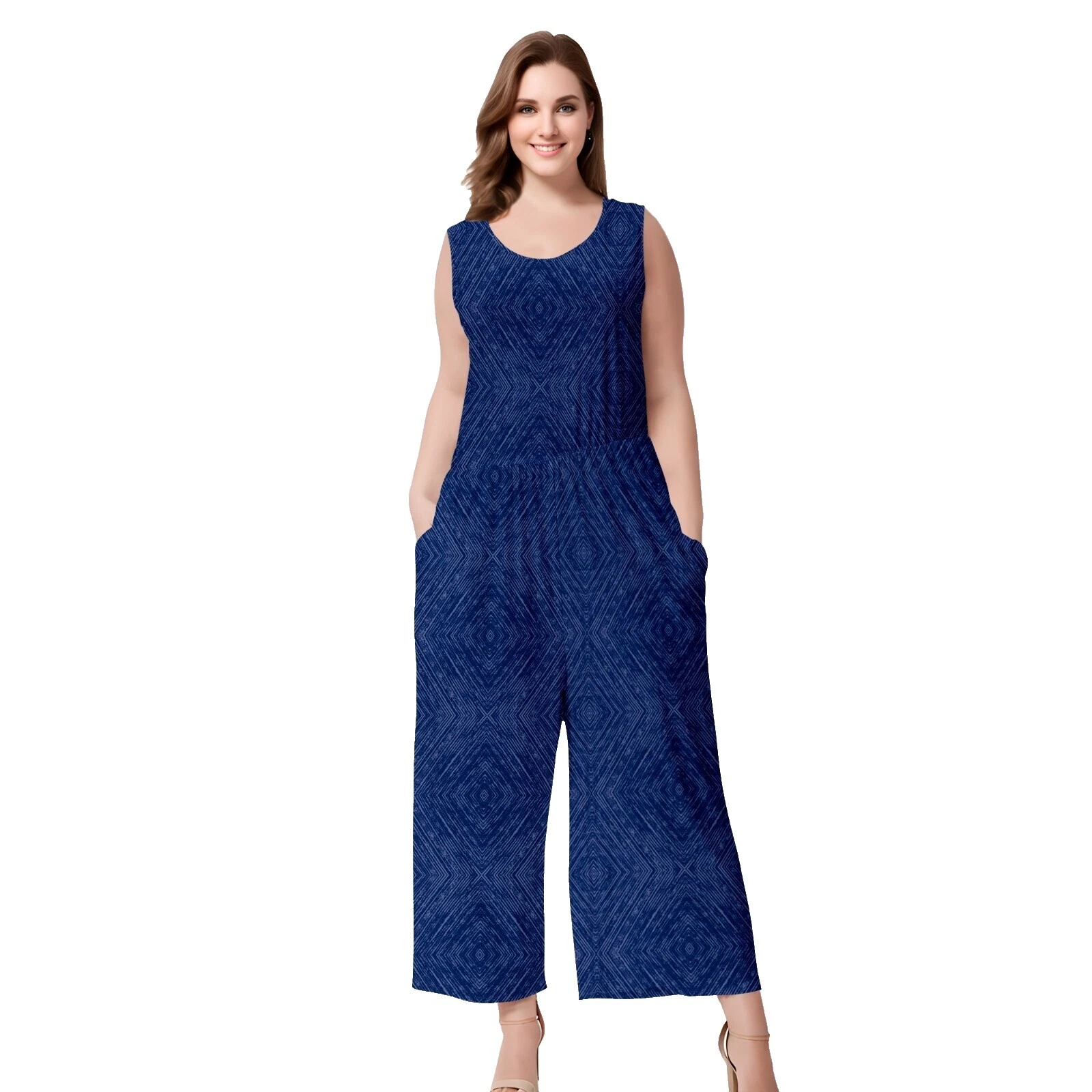 Mono geométrico Poliéster Jumpsuits & Rompers for Women
