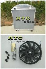 3 Row Aluminum Radiatorfan For 1917-1927 Ford Model T Bucket Chevy V8 Engine