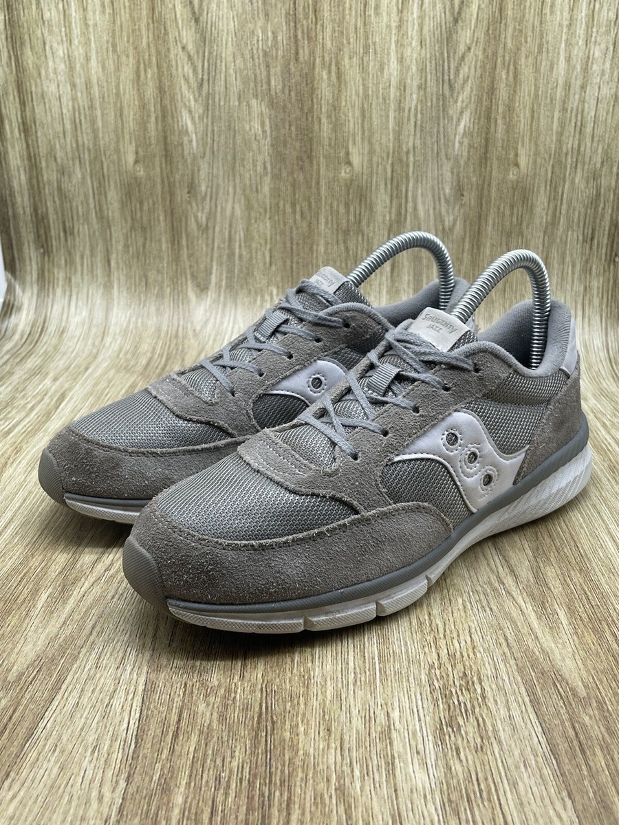 Saucony Jazz Lite Size Yourh Gray White Athletic Comfort Running  Sneakers