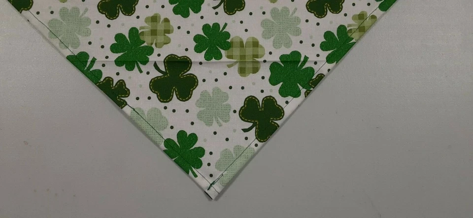Dog Bandana, Green, White, St. Patrick's Day, Shamrocks, S ,M, L, XL - Image 3 of 4