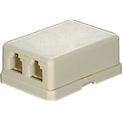 STEREN 300-146IV DUAL MODULAR TELEPHONE SURFACE JACK IVORY RJ11 - Foto 8