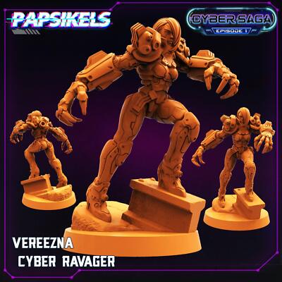 3D Printed Papsikels Cyberpunk Sci-Fi Vareezna Cyber Ravager Cyber Saga - 28mm