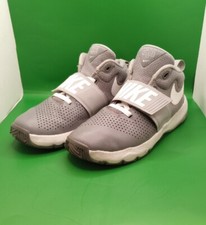 Nike Team Hustle D8 Gray/White Youth Sneakers Size 5.5Y. Used