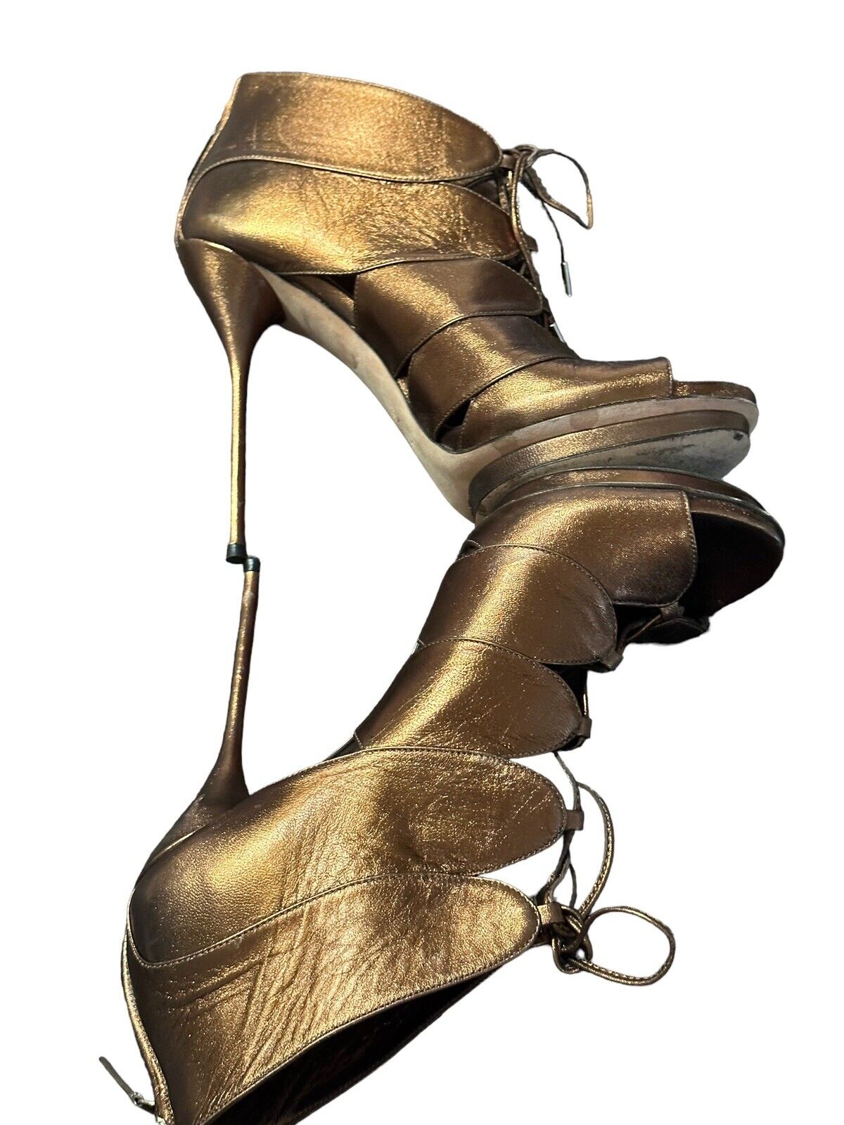 Gucci Bronze Metallic Heels - image 3