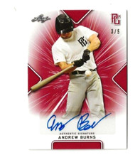 2021 ANDREW BURNS LEAF PERFECT GAME AUTO RED PARALLEL ROOKIE #3/5  MINT NEW
