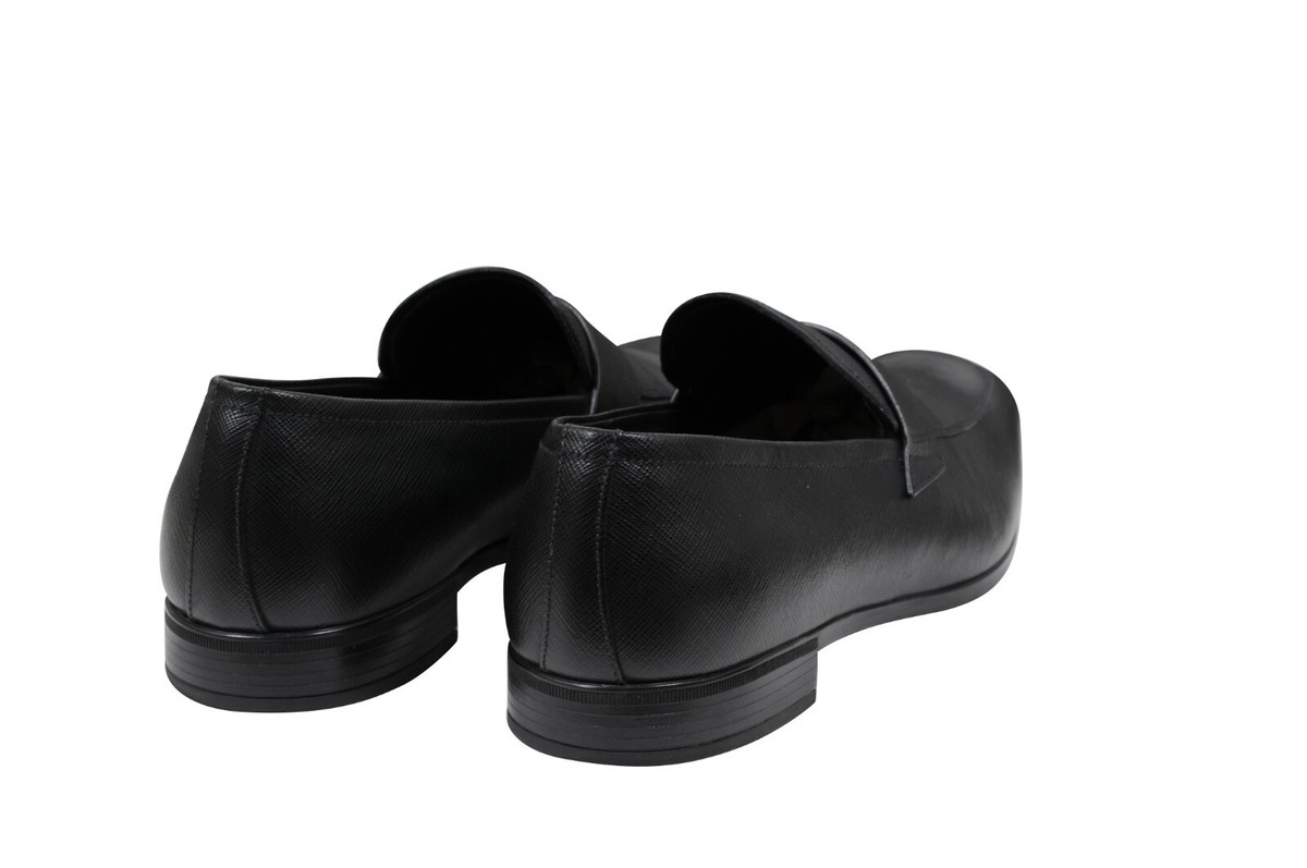 Prada Black Saffiano Leather Penny Slip-On Loafers Prada Men Penny Loafers Sz US8.5 UK 7.5 Black Saffiano  main image 3