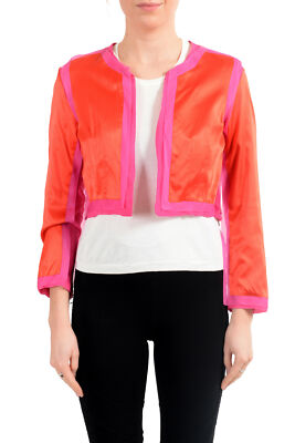 Gianfranco Ferre Women's Multi-Color Silk Buttoneless Blazer Jacket US L IT 44