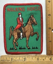 Vintage 1970s Walking Horse Embroidered Iron On Patch Animal Equestrian Breed
