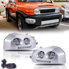 Fits 2007-2014 Toyota FJ Cruiser LED Driving Bumper LED Fog Lights DRL Lamps Set