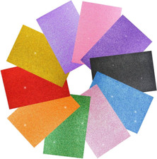 10 Pack Assorted Colors EVA Foam Sheets Glitter Foam Paper for Craft DIY Glitter