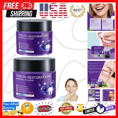 2Pcs Teeth Restoration Mineral Powder, Purple Whitening Mineral Powder，Fresh ...