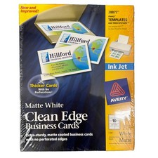 Cartes de visite Avery White imprimables recto verso bord propre 28877 120 ct paquet ouvert