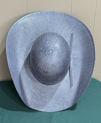 #ad Atwood Halfbreed Bangor Gris Gray Open Crown Straw Cowboy Hat Sz 7 NWD $95 $38.00