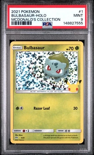 2021 POKEMON MCDONALD'S COLLECTION #1 BULBASAUR-HOLO PSA 9