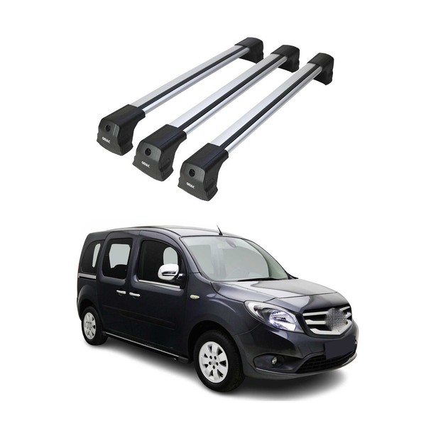 DachträGer GrundtäGer FüR Mercedes Citan W415 2012-2021 75Kg Alu Silber 3 Tlg-image