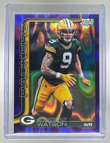 2025 Topps Chrome Football Purple Lava Refractor Christian Watson #112