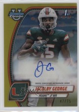 2024 Bowman U Chrome Prospect Yellow Refractor 47/75 Jacolby George Auto 0y2q