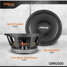PRV Audio 12MR2000X 12 inch 8 Ohm Professional Midrange Driver