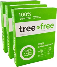 Tree Free Copy Paper, 20 LB, 8.5" x 11", 92 Bright 100% Tree Free Carbon Neut...