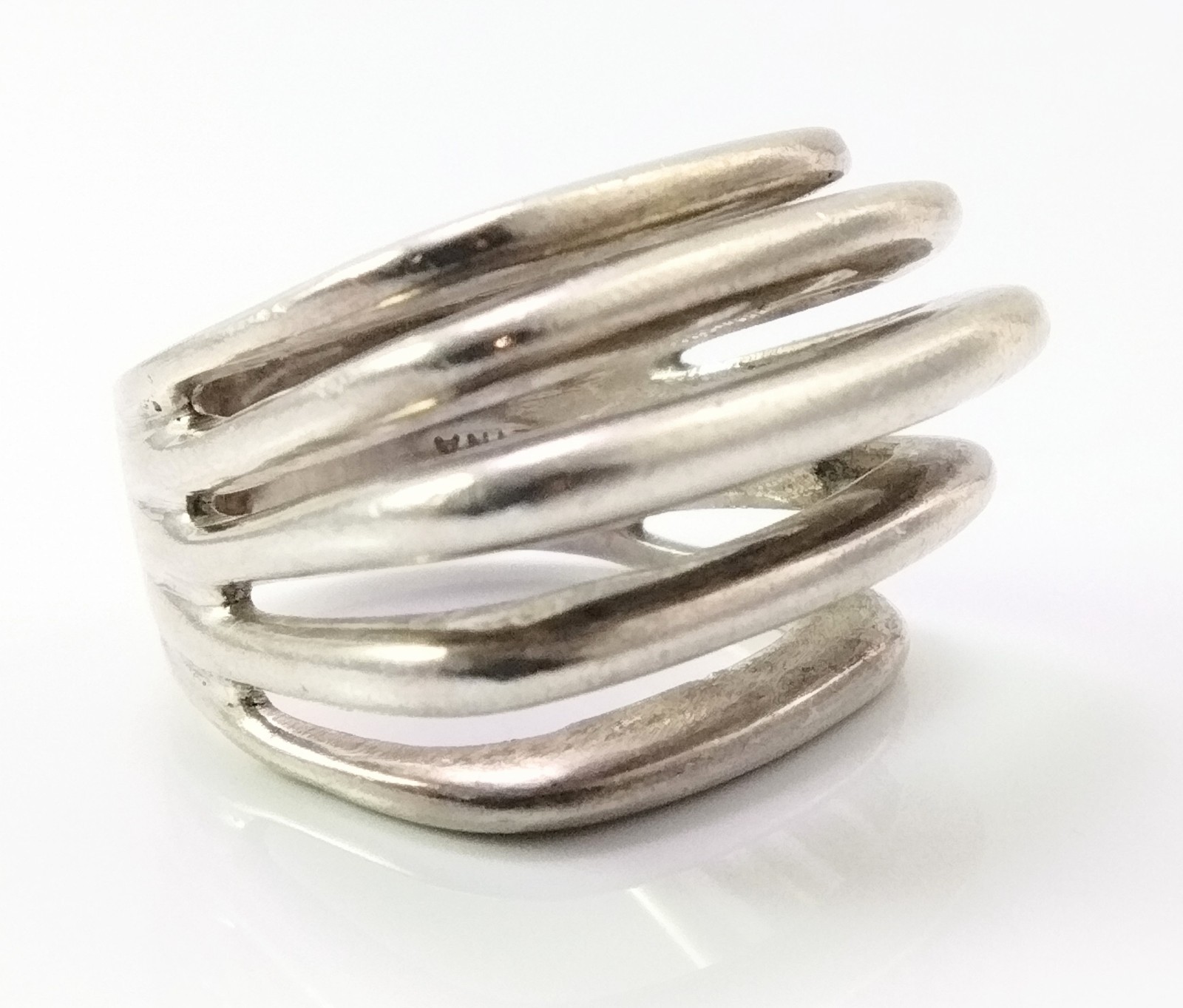 Zina Sterling Silver Modernist Multi Open Band Ring Size 7 FZZ
