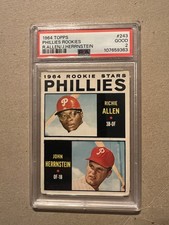 1964 TOPPS #243 RICHIE DICK ALLEN JOHN HERNNSTEIN PSA 2 HOF ROOKIE CARD PHILLIES
