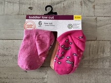 Wonder Nation Toddler Low Cut Socks 6 Pair Multicolor Non-Slip 18-36M Multipack