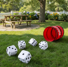 Huge Yahtzee Giant Dice Game Set, Outdoor/Indoor, Lawn Yard, Family Party Fun