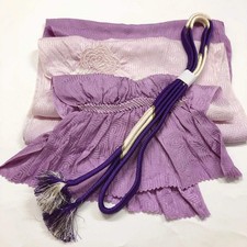 7397 Japanese Kimono Accessory Obiage and Obijime 2-piece Set Silk Shibori