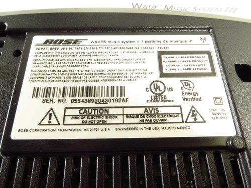 Bose Wave Music System III CD AM/FM Radio Argento, con telecomando/manuale, completamente testato - Foto 9 di 9