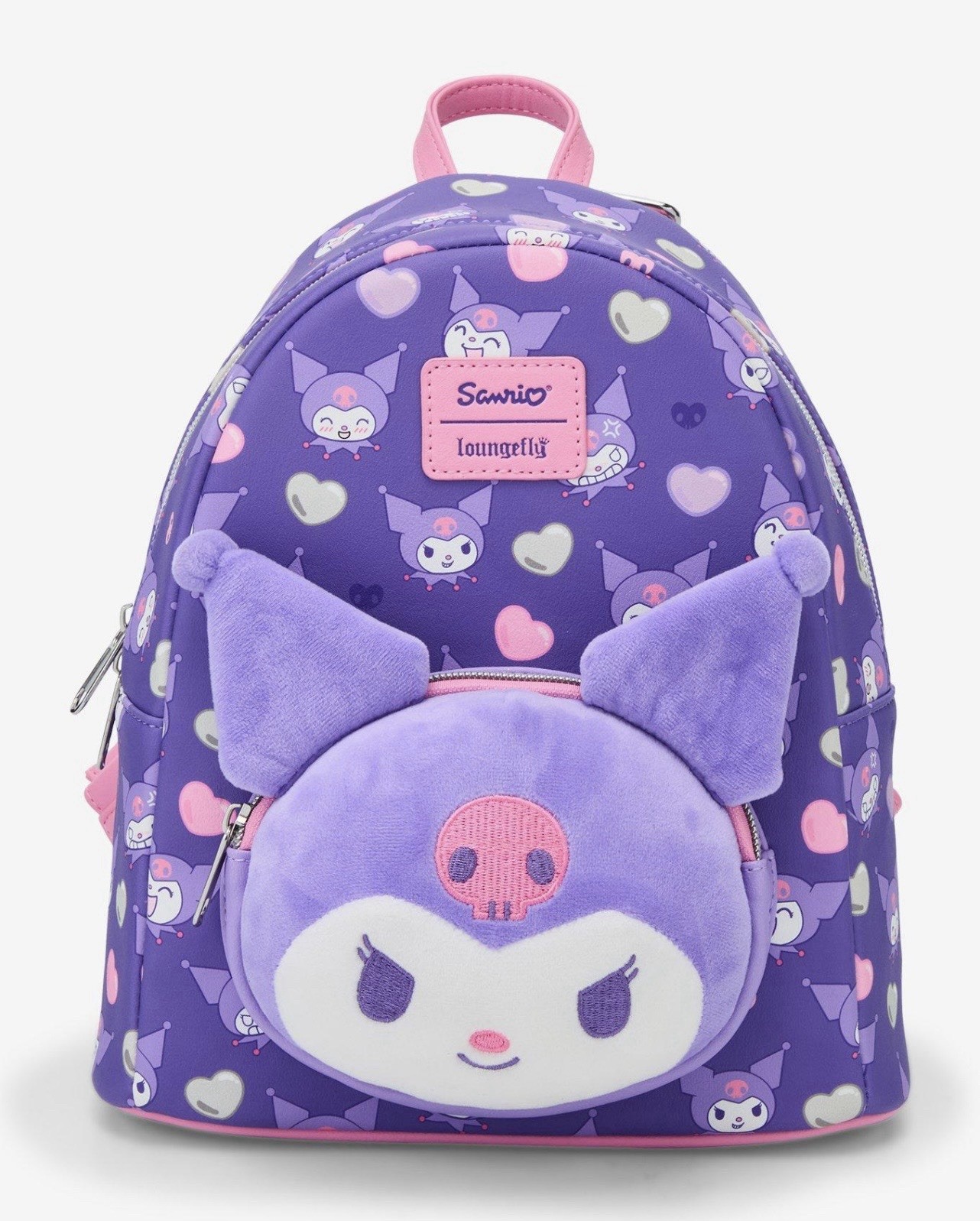 Loungefly Sanrio Kuromi Hearts Plush Face Mini Backpack New with Tags Sold Out