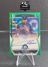 2023 Bowman Draft Tai Peete 1st Green Lava Auto 76/99 Seattle Mariners