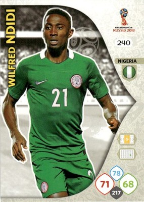 2018 Panini Adrenalyn XL FIFA Soccer World Cup Wilfred Ndidi Nigeria #240