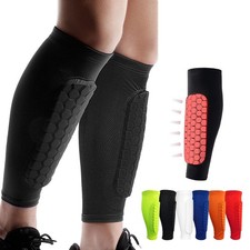 Football Shin Pads Guards for Kids Youth Adult with Honeycomb Pads